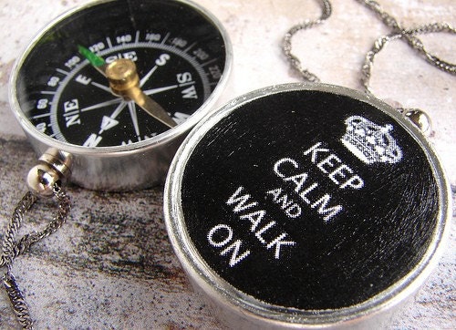 Keep Calm Walk On Compass necklace - a great gift - Limited EditionEXPEDITED SHIPPING