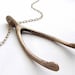 Wishbone Statement necklace, Big Wishbone Necklace, actual wishbone, life size brass wishbone long necklace
