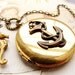 Anchor Locket Necklace, seahorse necklace - long anchor locket necklace nautical anchor seahorse necklace