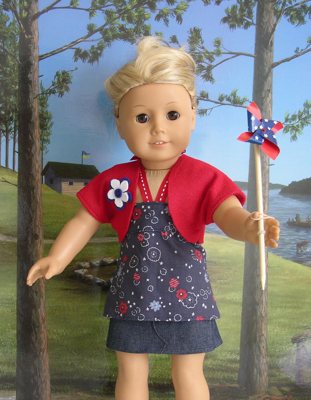 Old Glory Mini Skirt Set for American Girl doll