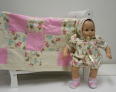 Bitty Baby Romper with Bonnet and Blanket - Baby Bunnies