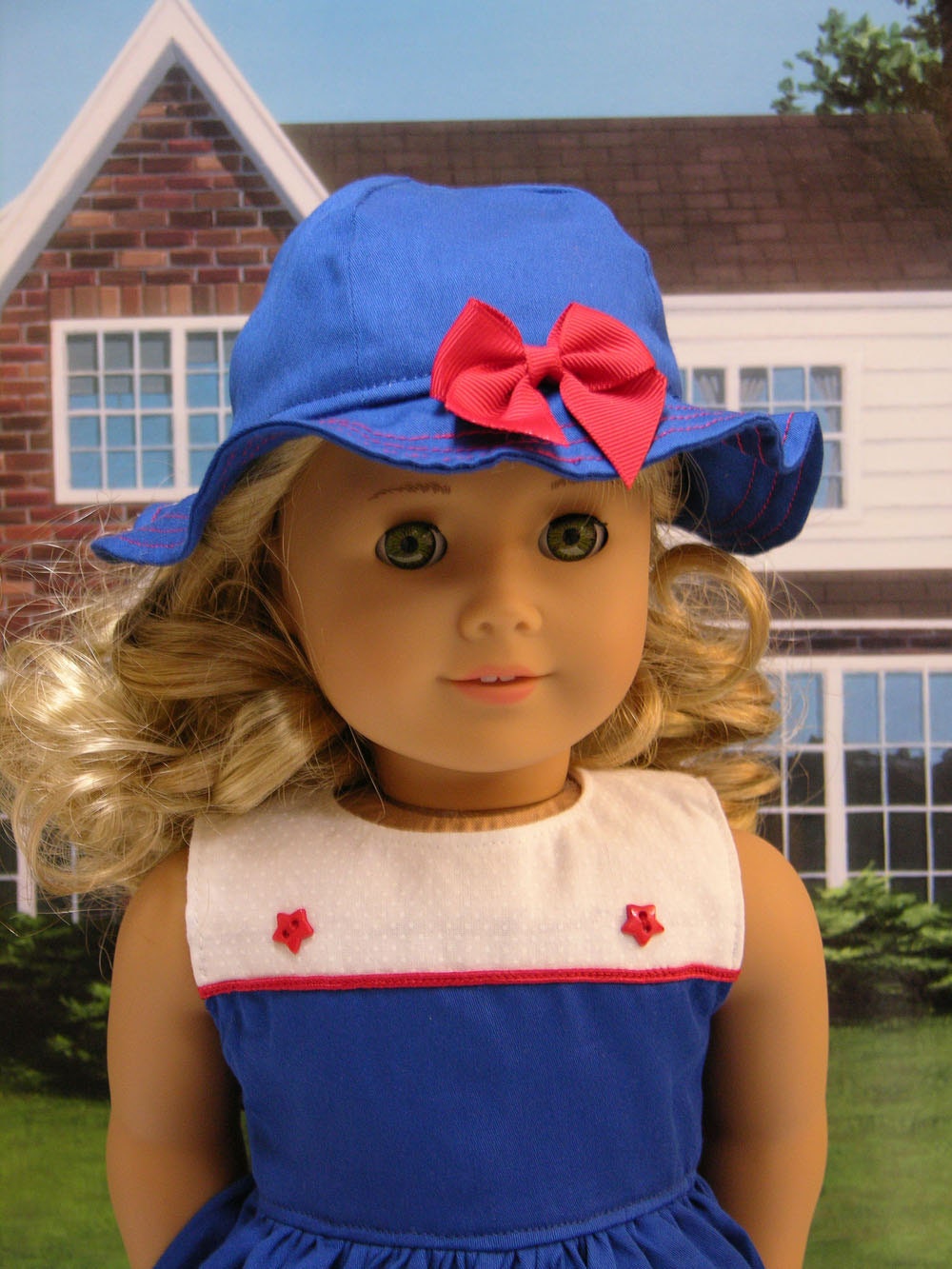 Celebrate Independence Dress for American Girl doll with hat