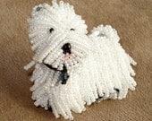 WESTIE beaded West Highland White Terrier pin/ pendant (Made to Order)