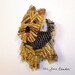 YORKIE Yorkshire Terrier dog beaded art pin/ pendant for Valentine's Day (Made to Order)