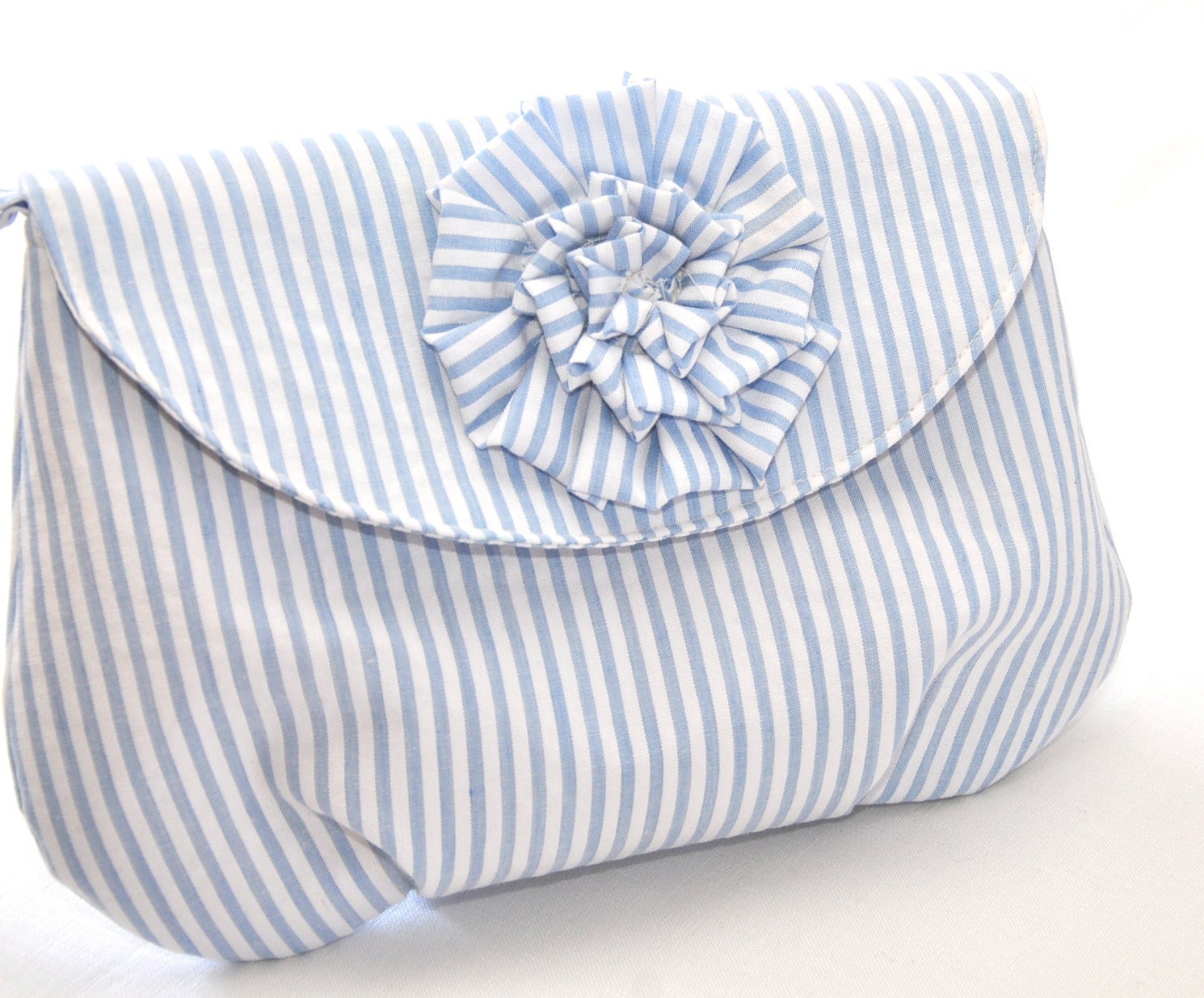 SOMETHING BLUE SEERSUCKER /// Cotton Addy Wristlet