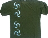 Tribal Fractal Crop Circle Mens Hemp/Org cotton Tshirt Psytrance Psychedelic