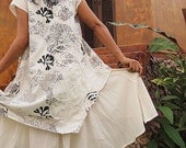 Artistic collection...Sunflower layered dress Ivory cream M,L,XL