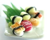 Miniature Foods Polymer Clay Supplies for Dollhouse Japanese Sushi dish
