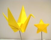 Party Picks - Origami Cranes and Stars - Set of 25 in Yellow