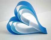 Hanging Paper Hearts - Shades of Blue - Set of 5