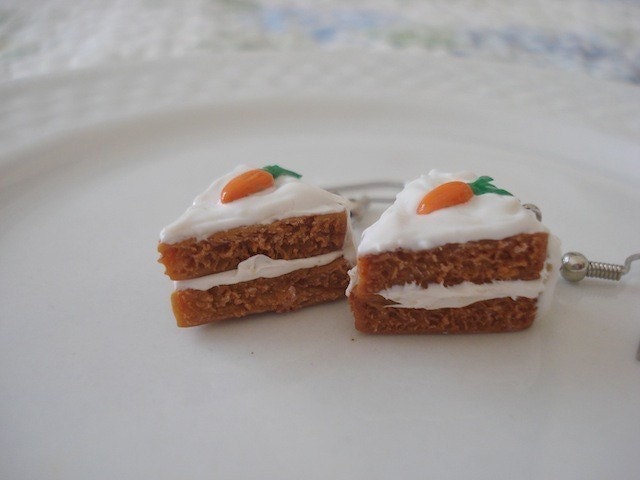 Carrot Cake Slice Earrings
