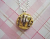 Chocolate Banana Waffle Necklace  Miniature Food Jewelry