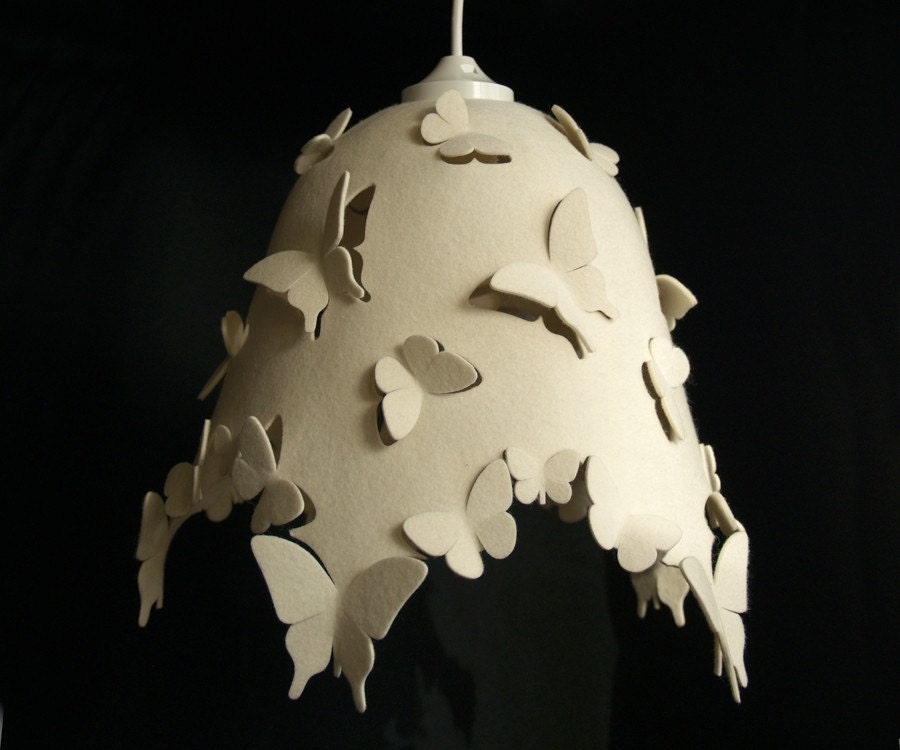 DELIGHT Wool Felt Butterfly - LAMPSHADE - cream or other colours