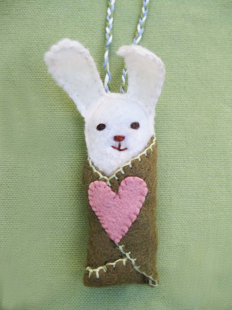 Little White Bunny, handmade doll miniature