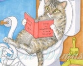 Art print 8x10 from funny painting Cat 535 by Lucie Dumas