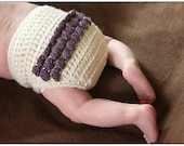 Ships TODAY-sale price-Ruffle Butt - Adjustable Diaper Cover - OffWhite & Misty Violet - Newborn to 3 months-SHIPS TODAY
