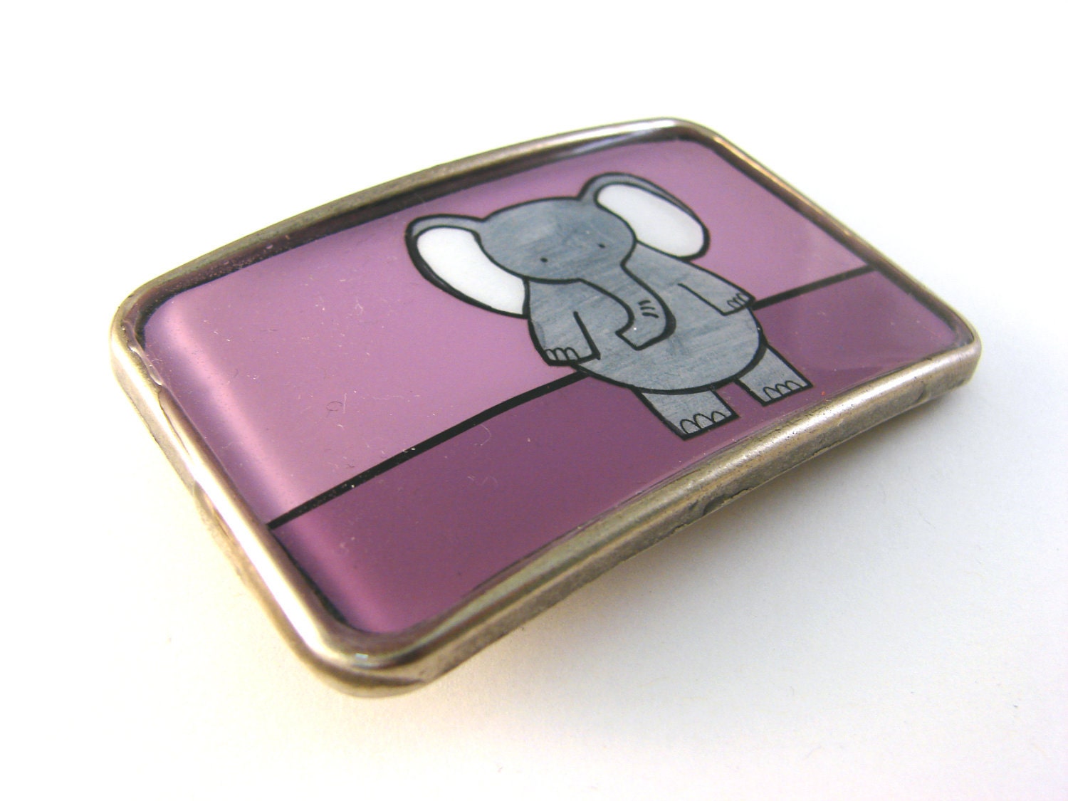 Purple Elephant Belt Buckle