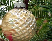 Christmas Ornament Vintage Waffle Quilted Shiny Brite Ball