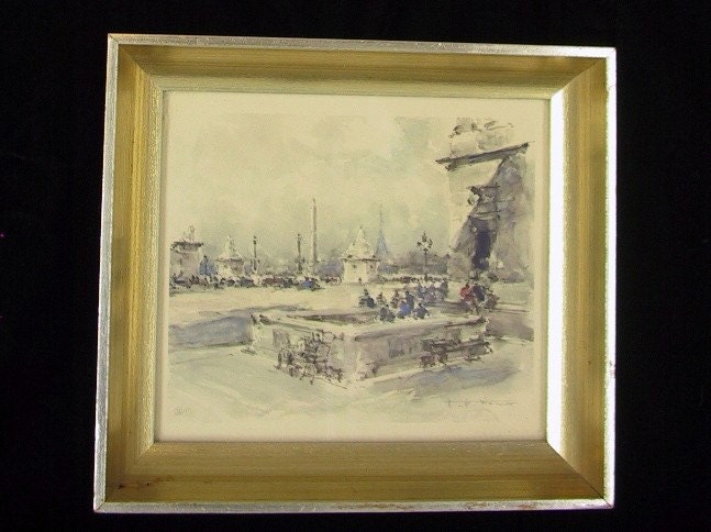 Paris Vintage Pictures Gold Framed Set of 2