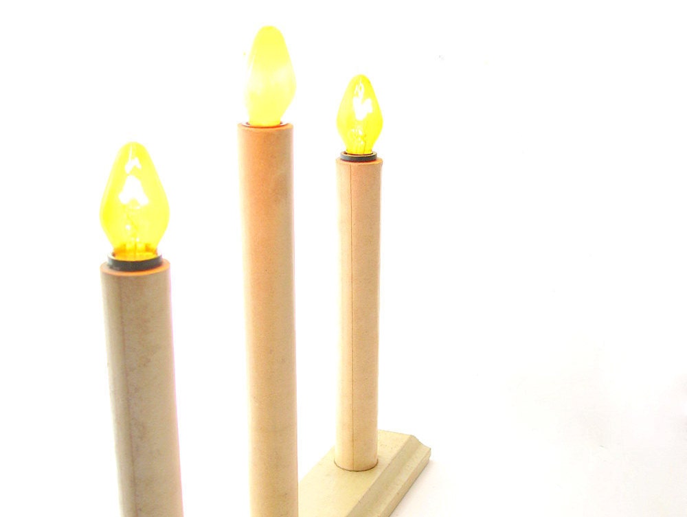 Vintage Royalite 3 Christmas Window Candles