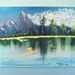 Mountain Lake Painting Acrylic Vintage 1980s