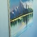 Mountain Lake Painting Acrylic Vintage 1980s