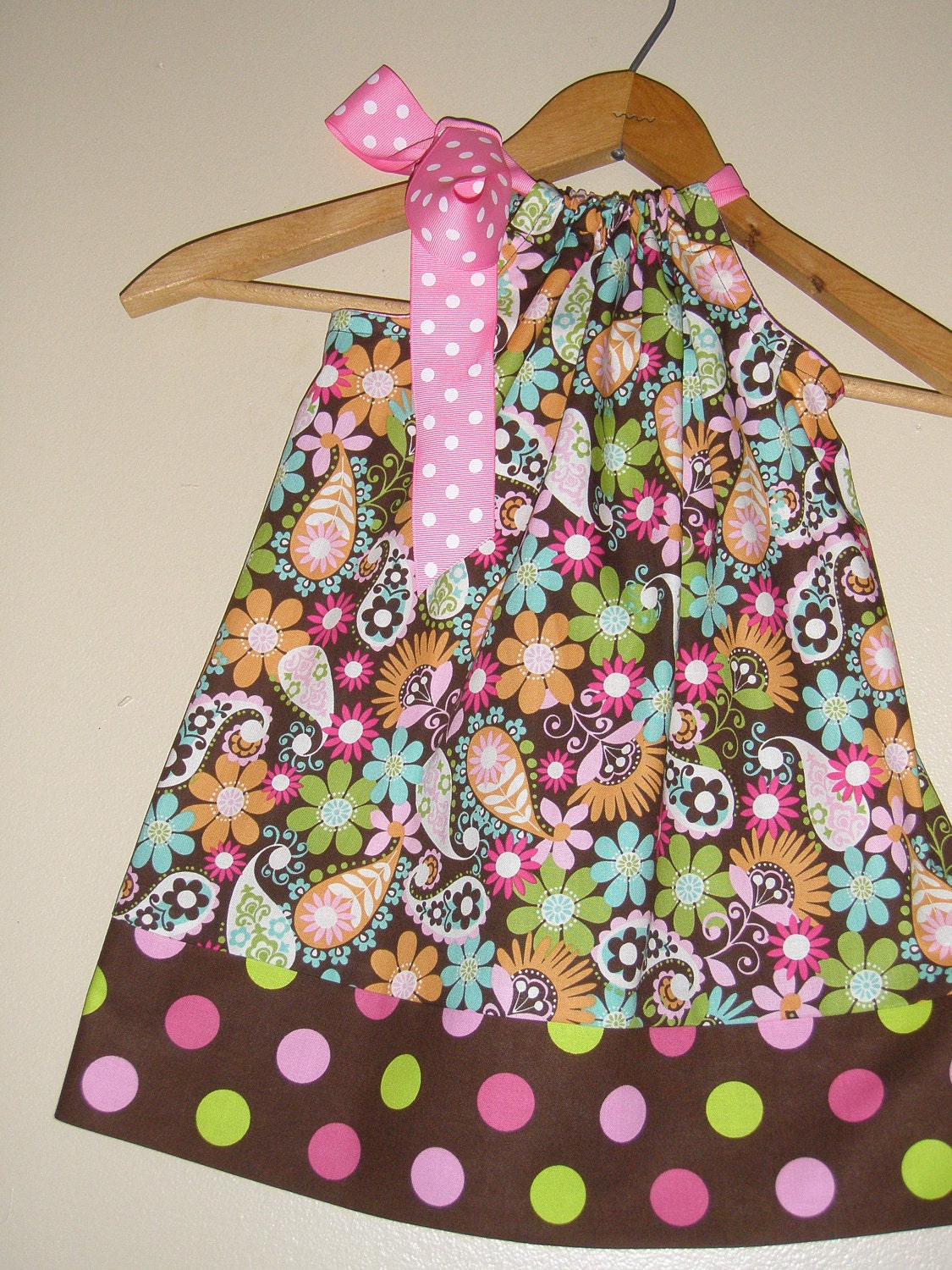 Sale Normally 16.99 now 14.44 Bubblegum paisley and dots  Pillowcase dress  (available in large and xlarge )