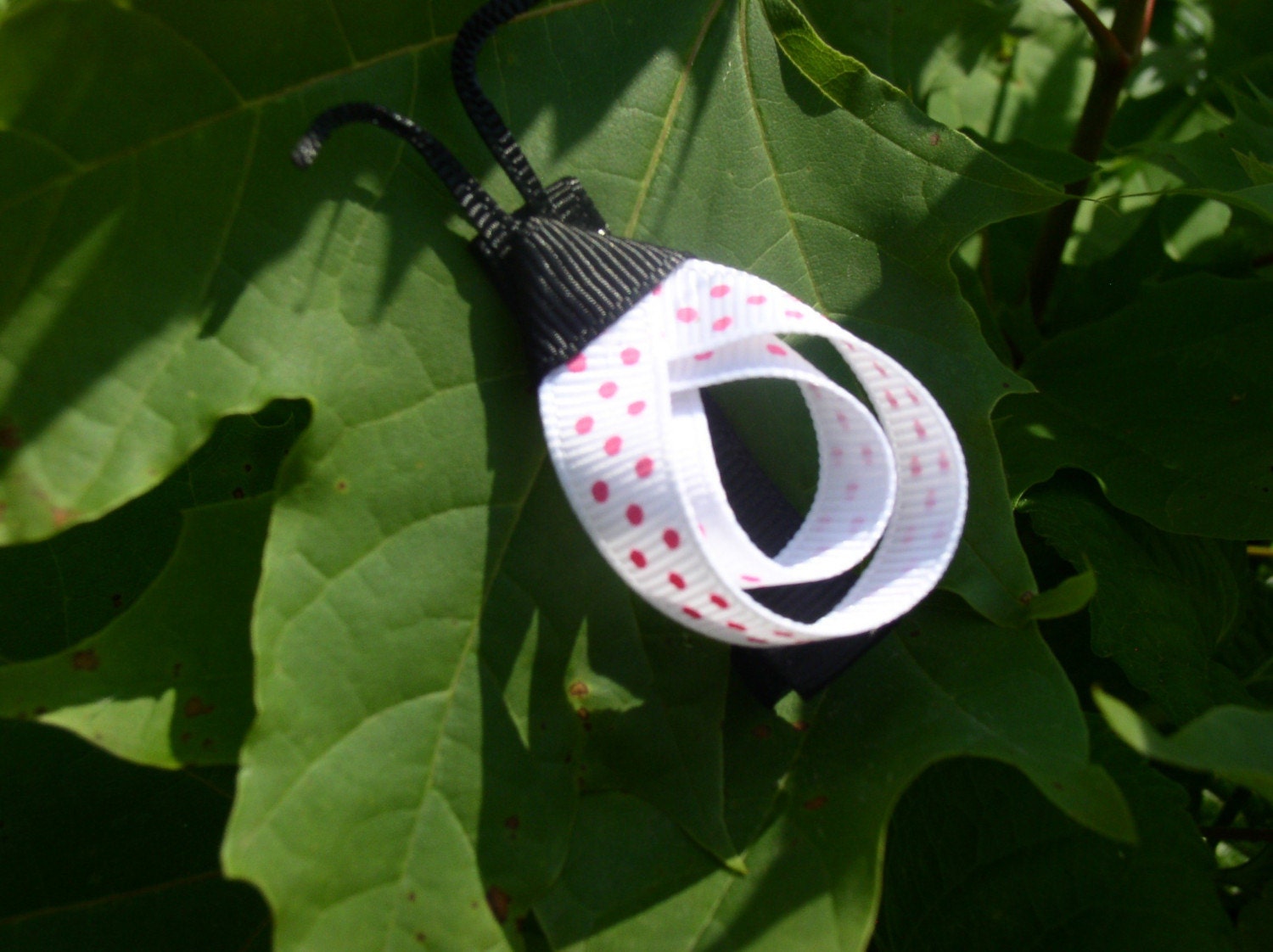 White with Pink Dots Ladybug Hair Clip