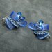 Vintage Blue Earrings Rhinestone Glass E3838