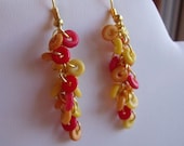 Earrings -Tiny Bone Rondelle Beads Dangles - Summer Jewelry