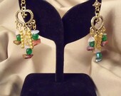 Anitqued Heart - Chandelier Earrings
