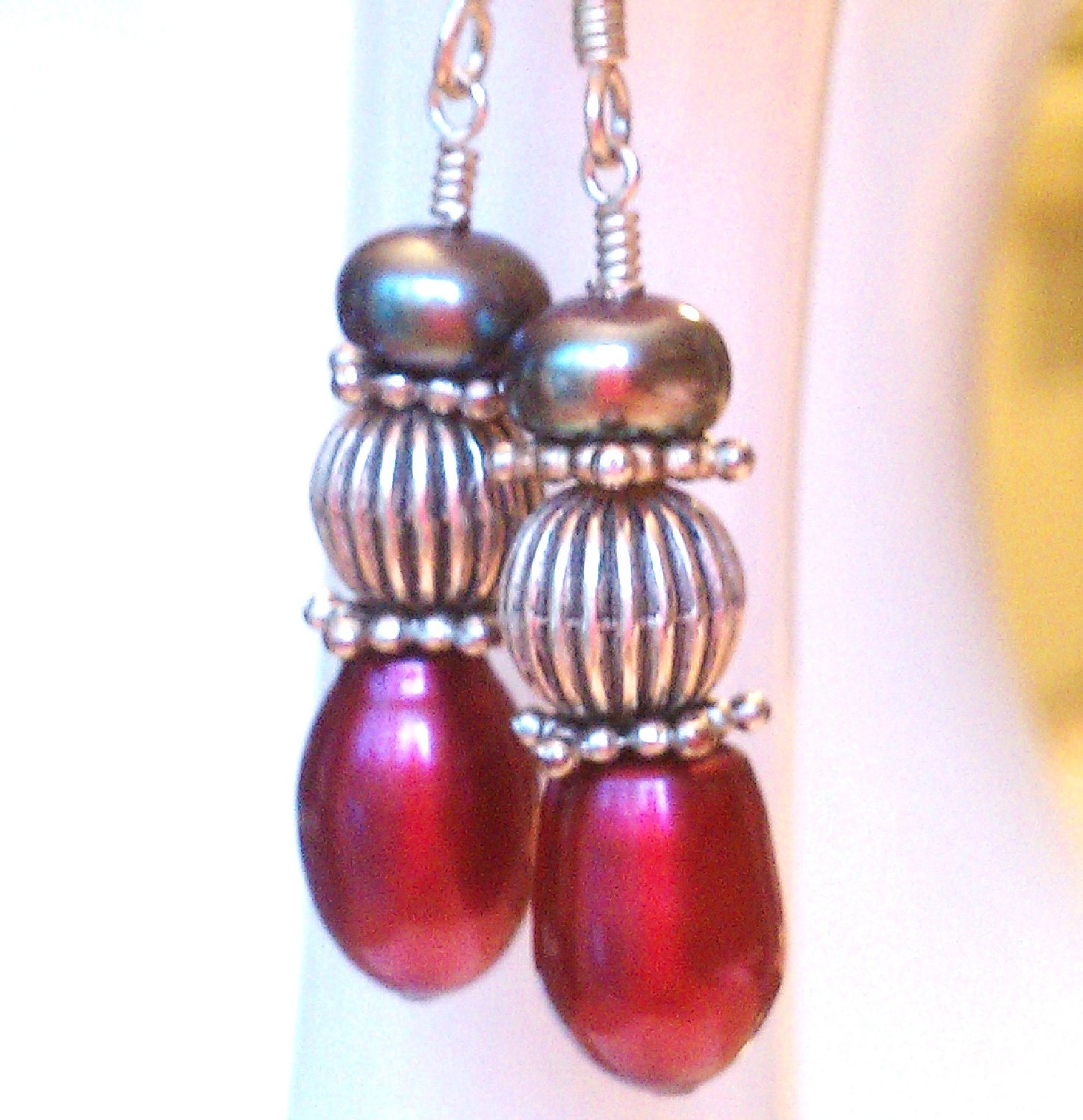 Cranberry Drop Pearls