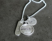 Hand Stamped Mother's Necklace - 3 Different Charms