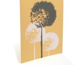 Dandelions -- Handprinted Squash Yellow Card