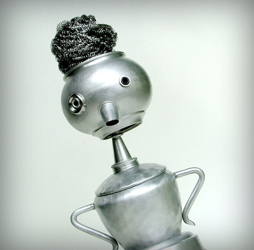 Robot - Because I Said So - kitchen robot - recycked art assemblage