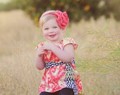 New - Boho Ikat Tunic Top - Available In Custom Sizes 6M/12M 18M/2T 3T/4T 5/6 7/8