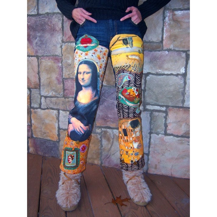 DeepBlueC ART FOR ARTS SAKE Custom Hand Embellished Jeans