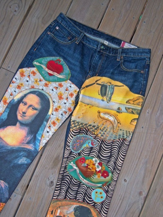 DeepBlueC ART FOR ARTS SAKE Custom Hand Embellished Jeans