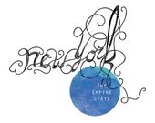 Calligraphic State. New York. 8 1/2 x 11 Print