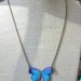 Blue and Purple Butterfly Pendant Moth Necklace