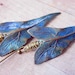 Tropical Earrings Ocean Blue Gold Brass Caladium Leaves Hand Patina Wire Wrapped Dangles Resort Cruise