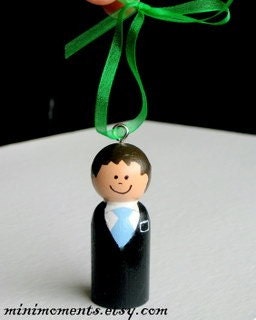 RESERVED for Janelle- LDS Missionary Ornament Wooden Peg doll