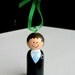 RESERVED for Janelle- LDS Missionary Ornament Wooden Peg doll