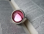 Rosy Glow - Adjustable Vintage Glass Ring