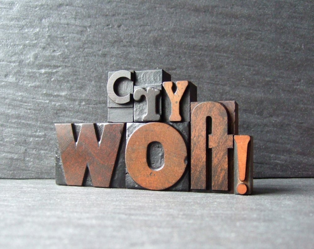 CRY WOLF - Vintage Letterpress Words