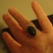 Sterling silver and green jade ring. Size 7.5