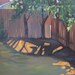 Original oil painting- 16x20-  Backyard Landscape