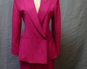80's fuchsia Claude Montana suit.