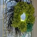 Preppy Lime Green Silk HYDRANGEA Wall Door Wreath Swirl Birch Twig Base