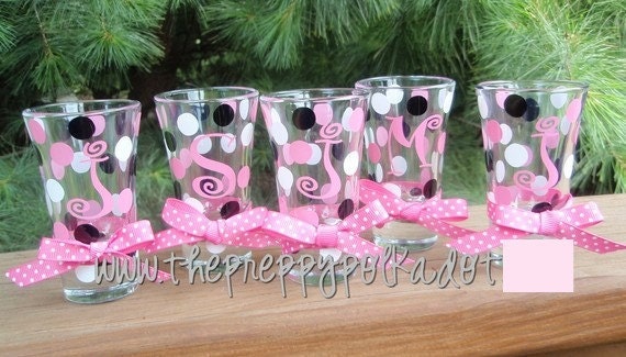 Personalized Polka Dot Shot Glass